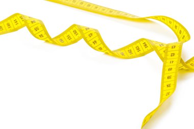 sarı metrik beyaz panorama arka plan üzerinde izole bant ölçme