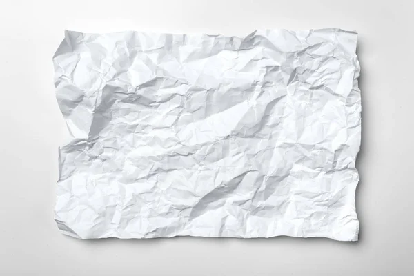 White Crumpled Paper Isolated White Background — Stock Photo, Image