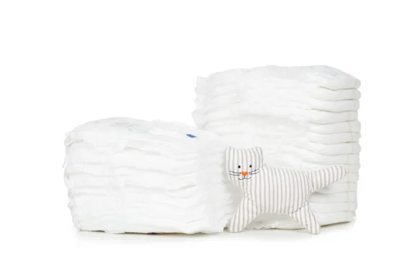 Stack Diapers Cat Toy Isolated White Background — Stock Photo, Image