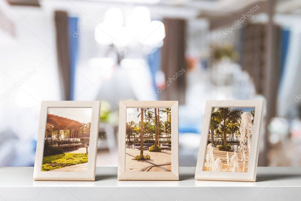 nature picture frames on the table 