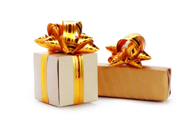 Christmas Gifts Isolated White — Stock Photo, Image