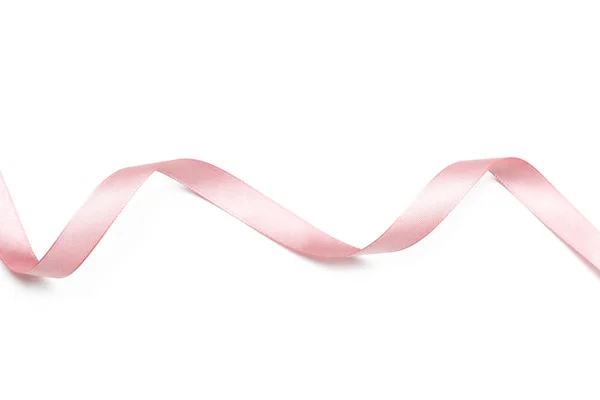 Розовая Лента Белом Фоне — стоковое фото