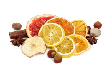 beyaz izole kurutulmuş narenciye