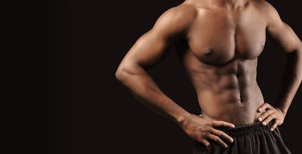 Close Foto Van Afro Amerikaanse Musculary Jonge Man — Stockfoto