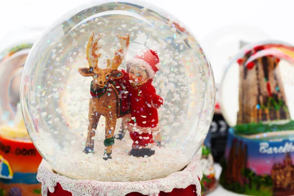 Globo Neve Natal Close — Fotografia de Stock