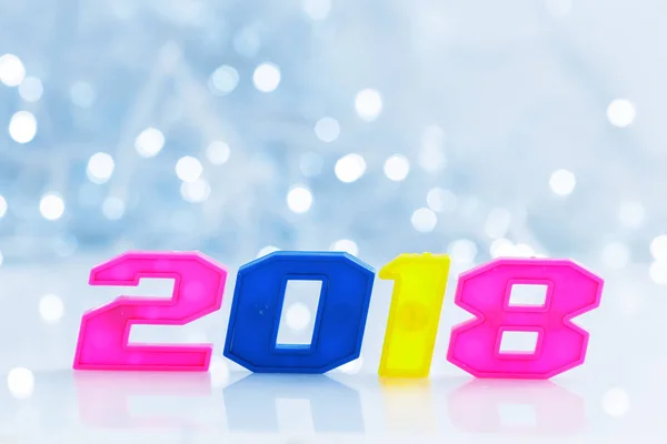 2018 Numeri Sfondo Bokeh — Foto Stock