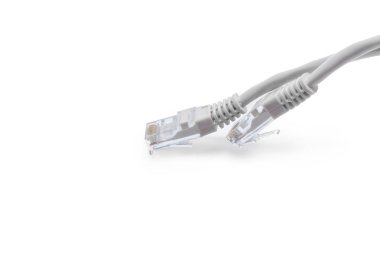 Ağ kablosunu beyaz arka plan üzerinde izole Close-up