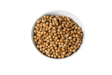 Beyaz arkaplanda soyalı soya fasulyesi