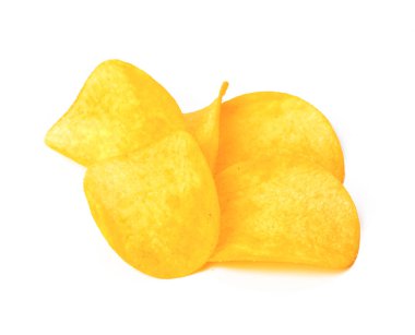 Patates cipsi beyaz arkaplanda izole