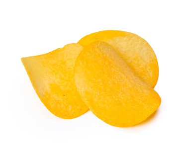 Patates cipsi beyaz arkaplanda izole