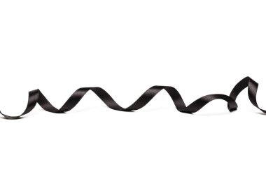 bükülmüş izole beyaz arka plan üzerinde siyah şerit