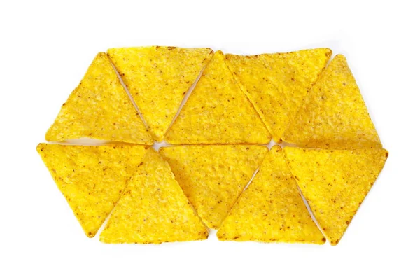 Nachos Mais Sfondo Bianco — Foto Stock