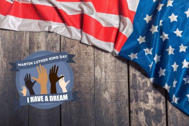 Amerikan bayrağı ile mutlu martin luther king günü arka plan 