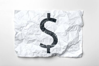 Buruşuk Kağıt üzerinde dolar işareti