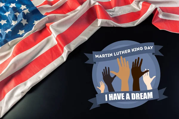 Gelukkig Martin Luther King Dag Achtergrond Met Amerikaanse Vlag — Stockfoto