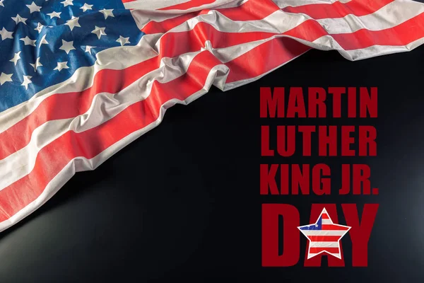 Feliz Martin Luther King Fondo Del Día Con Bandera Americana —  Fotos de Stock