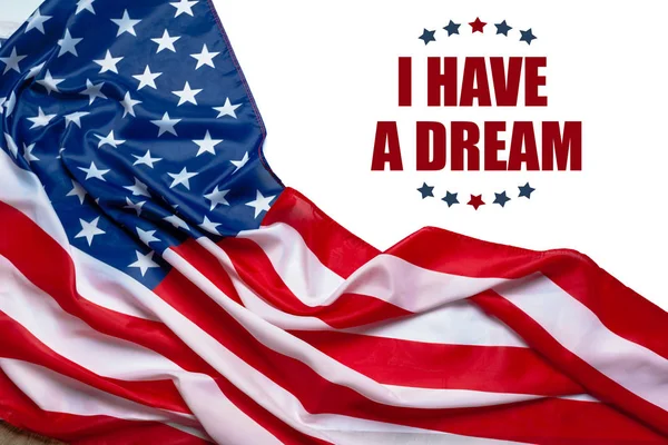 Amerikan bayrağı ile mutlu martin luther king günü arka plan 