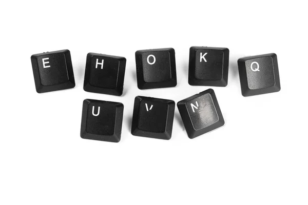 Black Computer Keyboard Buttons Isolated White Background — Stock Photo, Image