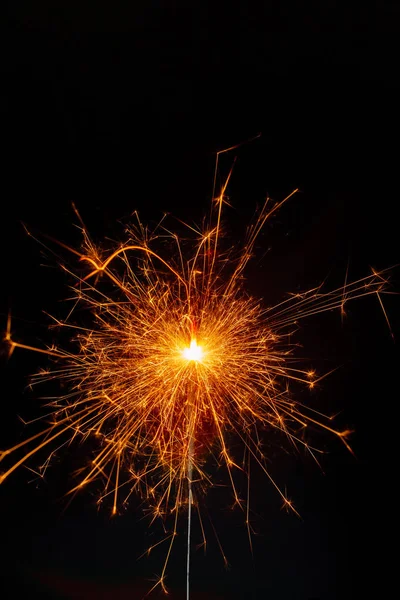 Close Sparkler Black Background — Stock Photo, Image