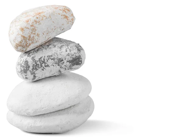 Zbliżenie Kamienie Zen Spa Tło Białym Tle — Zdjęcie stockowe