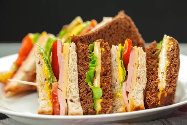 Fresh Italian Sandwich Wooden Table — Stock Photo, Image