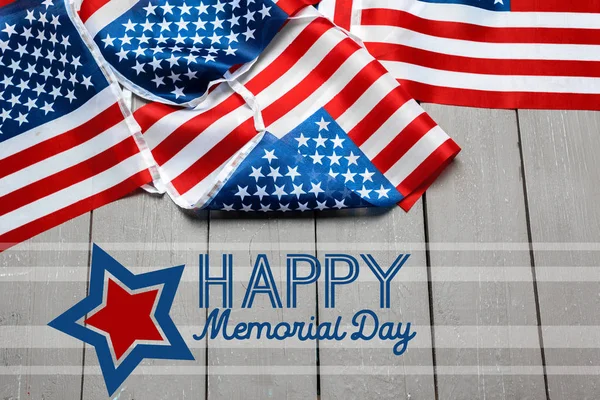 Sammansatt Bild Memorial Day Holiday Concapt Med Amerikanska Flaggan — Stockfoto