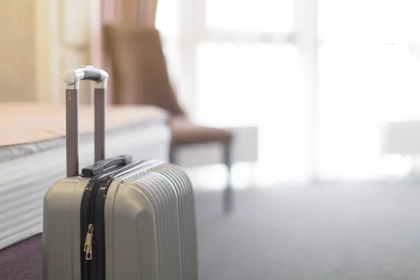 Suitcase or luggage bag in a modern hotel room