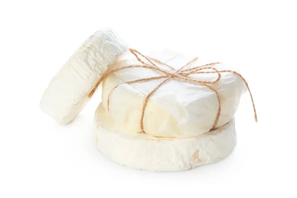 Φρέσκο Τυρί Απομονωμένο Λευκό Φόντο — Φωτογραφία Αρχείου
