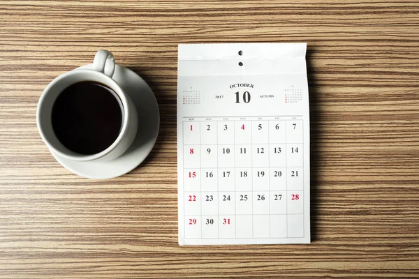 Calendario Tavolo Legno — Foto Stock