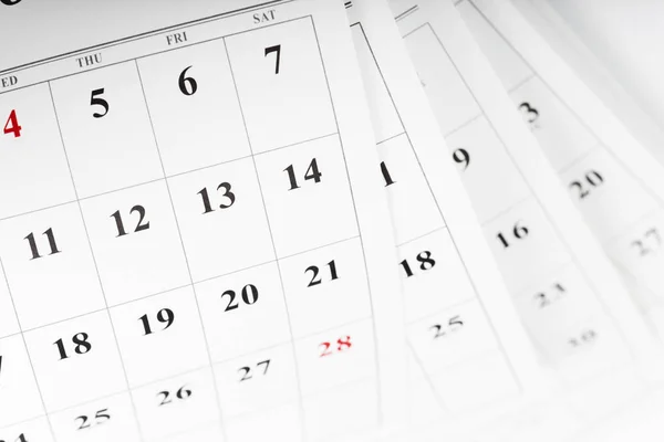 Сторінки Календаря Концепція Робочого Часу — стокове фото