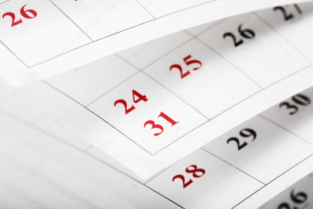 Calendar pages, business time concept