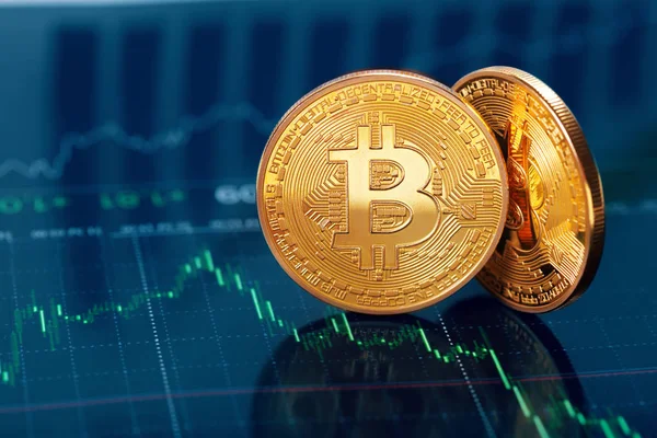 Bitcoin Chart Background Close — Stock Photo, Image