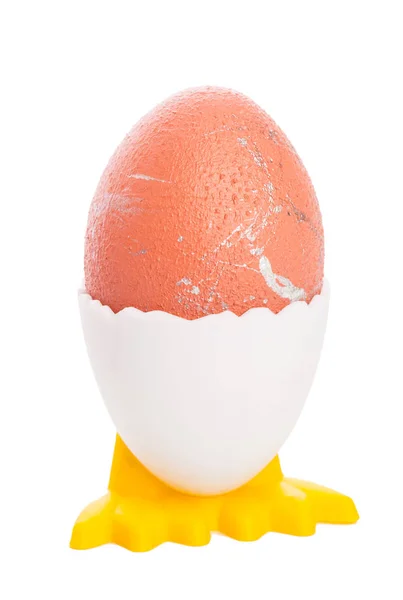 Uovo Pasqua Colorato Isolato Sfondo Bianco — Foto Stock
