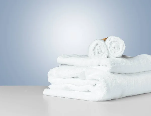 Stack Folded White Spa Towels — Stock Photo, Image