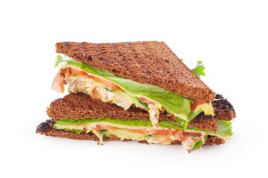 Beyaz arka plan üzerinde izole taze sandviç