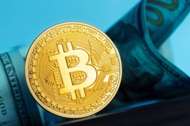 Altın Bitcoin görünümü Kapat Dolar'da