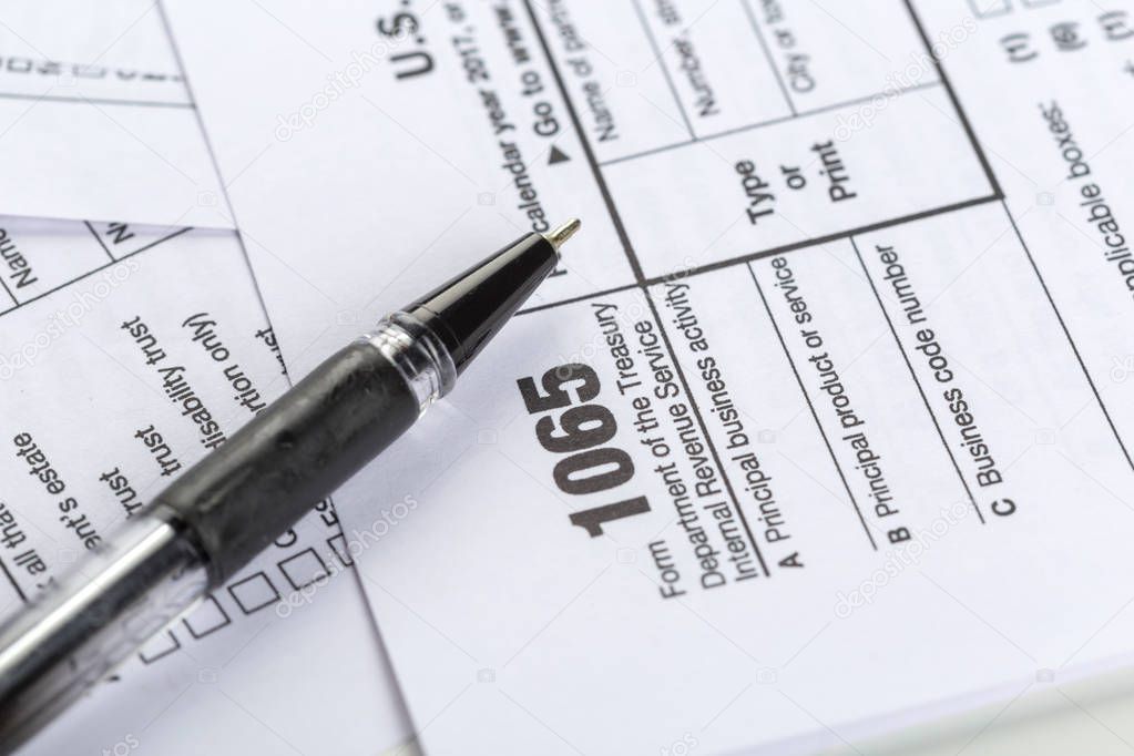 close-up of tax forms, business accessories