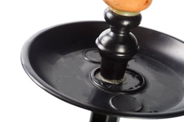 beyaz kağıt üzerinde izole nargile, yakın çekim