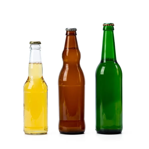 Set Bottiglie Birra Isolate — Foto Stock