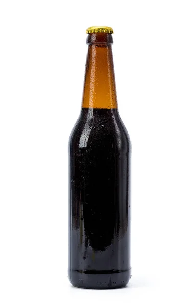 Пляшка Пива Білому Тлі — стокове фото