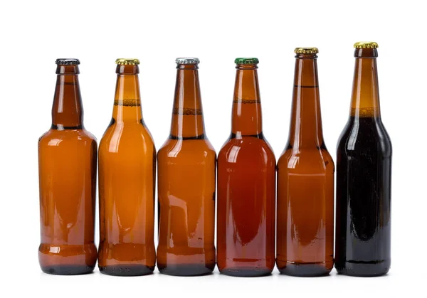 Set Beer Bottles Isolated — Stock Photo, Image