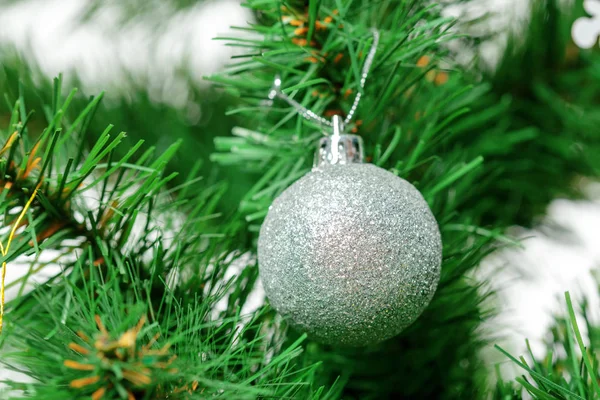 Árvore Natal Com Ornamentos Close — Fotografia de Stock