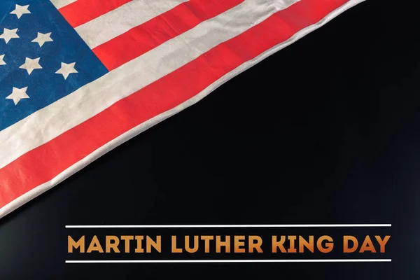 アメリカの国旗とハッピーのマーティン ルーサー キングの日の背景 — ストック写真