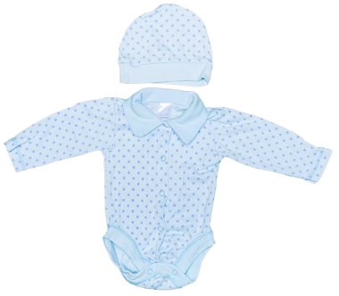 Beyaz arka plan üzerinde izole bebek giysileri