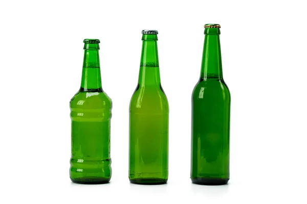 Set Botellas Cerveza Aisladas —  Fotos de Stock
