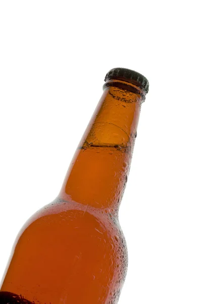 Fles Bier Witte Achtergrond — Stockfoto