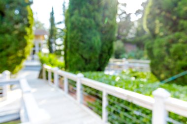 yeşil doğal bulanık arka plan üzerinde Park görünümü