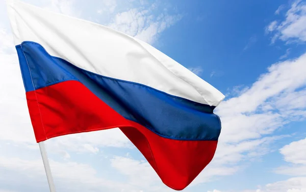 Russische Flagge Hintergrund Nahaufnahme — Stockfoto