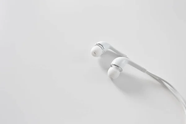 Modern Portable Audio Earphones Isolated Background — Stock Photo, Image