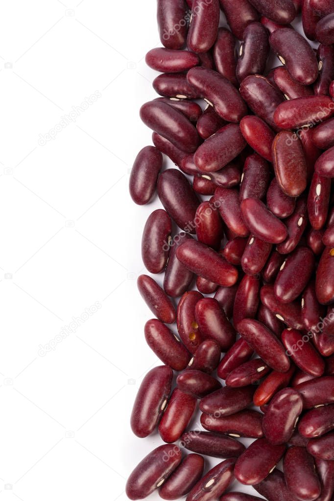 Red beans isolated on white background 